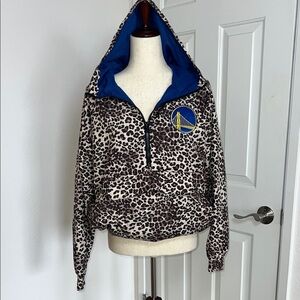 Golden State Warriors Jacket ‎ DKNY Leopard Print with Blue Lining